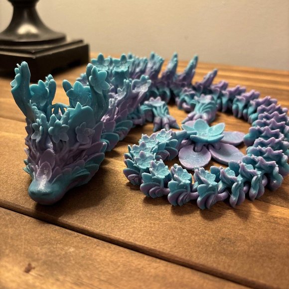 Articulated Cherry Blossom Dragon. Mermaid Colors Fidget Stress Fantasy 24 Inche - Picture 1 of 9